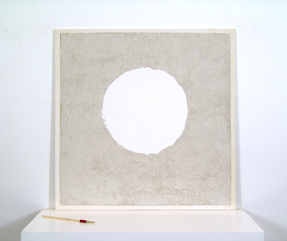 White Circle - true (buon) fresco 36X36 on plaster board, by iLia Fresco (Anossov) 2010