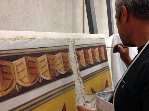 Finishing first layer of intonaco, by ilia Fresco, 