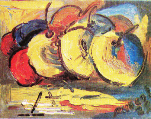 Mothers Apples, iLia Anossov (fresco) - oil on canvas 1988