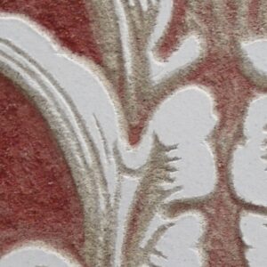 Red Sgraffito Fresco 001 (detail) – Buon Fresco – 16X16 on ceramic tile, renaissance collection, by iLia Fresco 2013