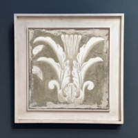 Verdaccio Acanthus – Sgraffito Buon Fresco – 16X16 on ceramic tile
